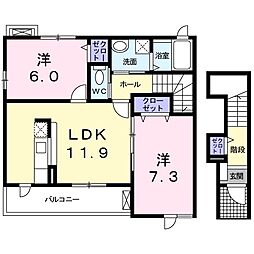 フレッシュストロベリー 2LDKの間取図画像