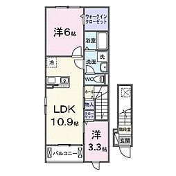 リバティードリームハルI 2LDKの間取図画像