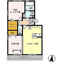 フェリーチェA 2LDKの間取図画像