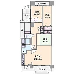 淀川リバーサイドタウンセンチュリーさくら16 3LDKの間取図画像