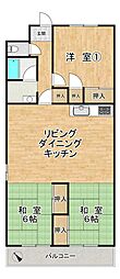 呉中通コープマンション 3LDKの間取り