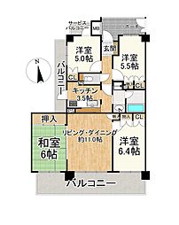 藤和ハイタウン戸坂壱番館 4LDKの間取り