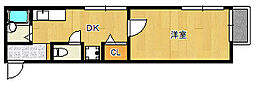 メゾンド葵 1DKの間取図画像