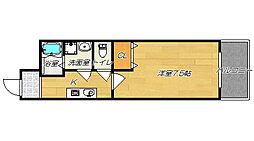 JR片町線(学研都市線) 住道駅 徒歩13分の賃貸マンション 3階1Kの間取り