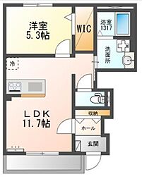 JR片町線(学研都市線) 住道駅 3.1kmの賃貸アパート 1階1LDKの間取り