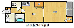中田マンション 1DKの間取図画像