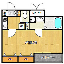 大東市諸福5丁目アパート 1Kの間取図画像