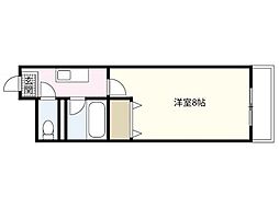 コンフォートNビル 3階1Kの間取り