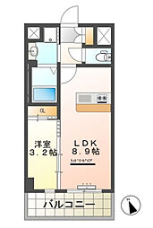 アイ・レジデンシーズ西条 4階1LDKの間取り