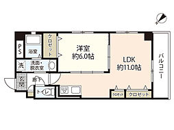 Ashiya Vivid 海田 3階1LDKの間取り