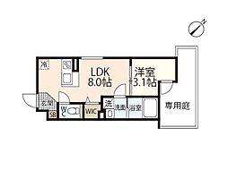 S-MOVE庚午北 105 1階1LDKの間取り