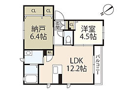 コンフォーザ庚午中 2階1SLDKの間取り