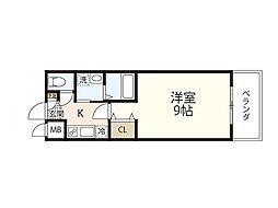 TOR1stBLD. 7階1Kの間取り