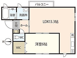 広島電鉄1系統 広大附属学校前駅 徒歩3分の賃貸アパート 2階1LDKの間取り