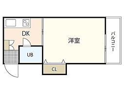 アクティブ21 1DKの間取図画像