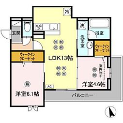 プラトーメゾン 3階2LDKの間取り