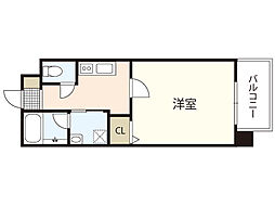 SAKURA PARK 2階1Kの間取り