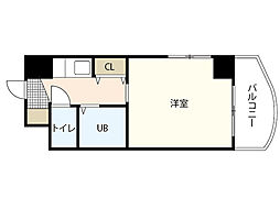 リバーサイドSOGA 2 4階ワンルームの間取り