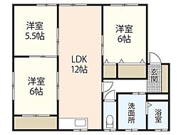 ディアス重田B 3LDKの間取図画像