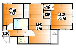 NSビラ高須 2LDKの間取図画像