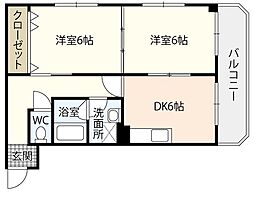 K.ビル 2DKの間取図画像