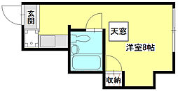 大森ビル ワンルームの間取図画像