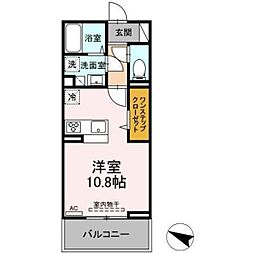 ダイヤモンドライフII 3階ワンルームの間取り