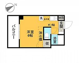 パーク・フォレスト 1Kの間取図画像