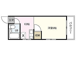 メゾン敬 1Kの間取図画像