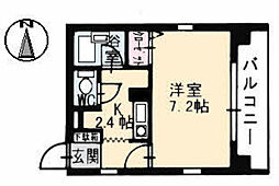 サンハート 1Kの間取図画像