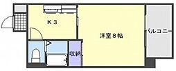 リヴァージュサンヨー 1Kの間取図画像