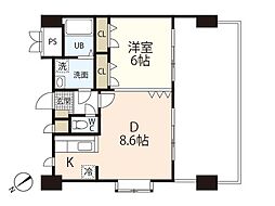 ランド・マーク庚午 1LDKの間取図画像