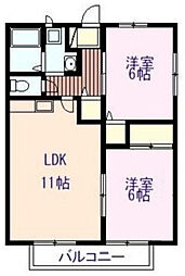 シャトレアサヒ 2LDKの間取図画像