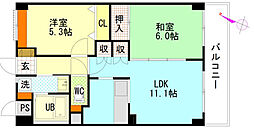 第1柴田マンション 2LDKの間取図画像