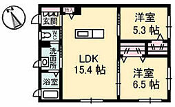 ライブ庚午北G 2LDKの間取図画像