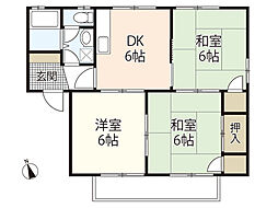 スカイハイツ矢野 3DKの間取図画像