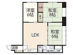 城北マンション 3LDKの間取図画像