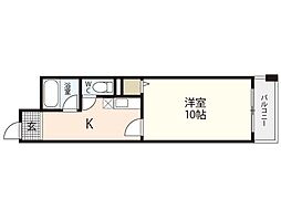 バルミープラザ八丁堀 1Kの間取図画像