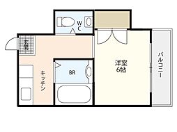コーポ佐々木 1Kの間取図画像