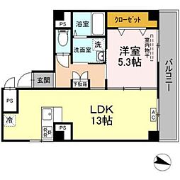 スクエアーハウス 1LDKの間取図画像