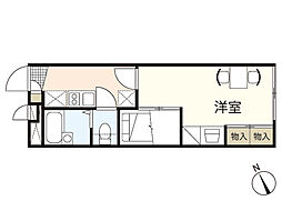 レオパレスルアール 1Kの間取図画像