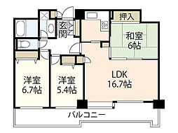 井口台パークヒルズ壱番館 3LDKの間取図画像