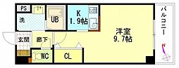 グローリー 1DKの間取図画像