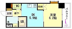 グローリー 1DKの間取図画像