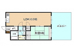 山崎大芝ビル 1LDKの間取図画像