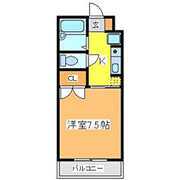 パークサイド奥川 1Kの間取図画像