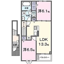 グリーンノアA 2LDKの間取図画像