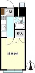 アップルコート 1Kの間取図画像