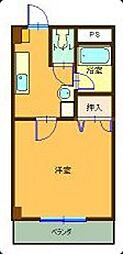 龍玉マンション2 1Kの間取図画像