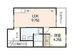Prive広 1LDKの間取図画像